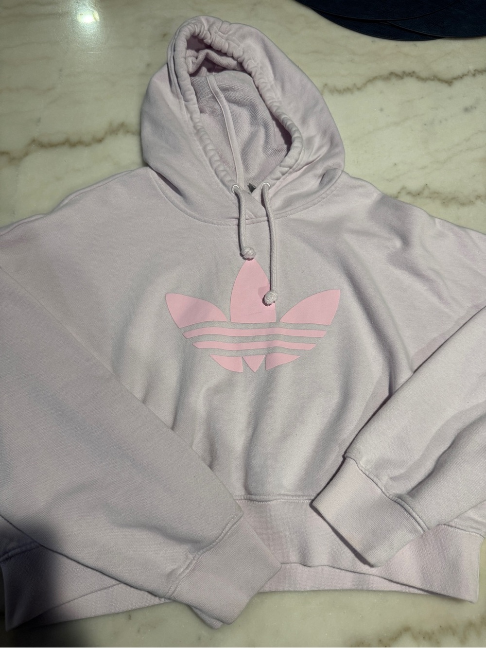 Adidas Women’s Light Pink Cropped Hoodie